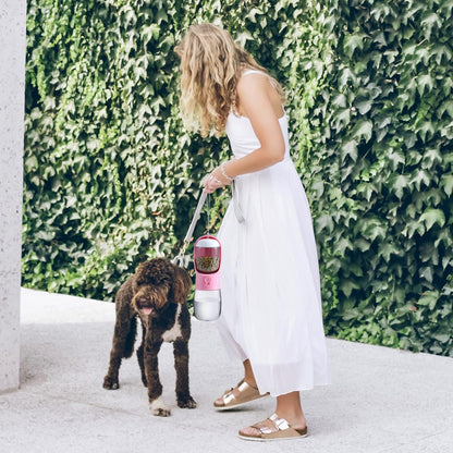 Dog Water Bottle with Food Container