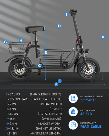 2 seat electric scooter for adults