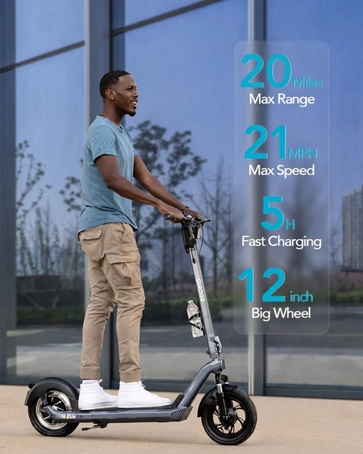 Gyroor X3 Foldable Electric Scooter 700W with Removable Battery
