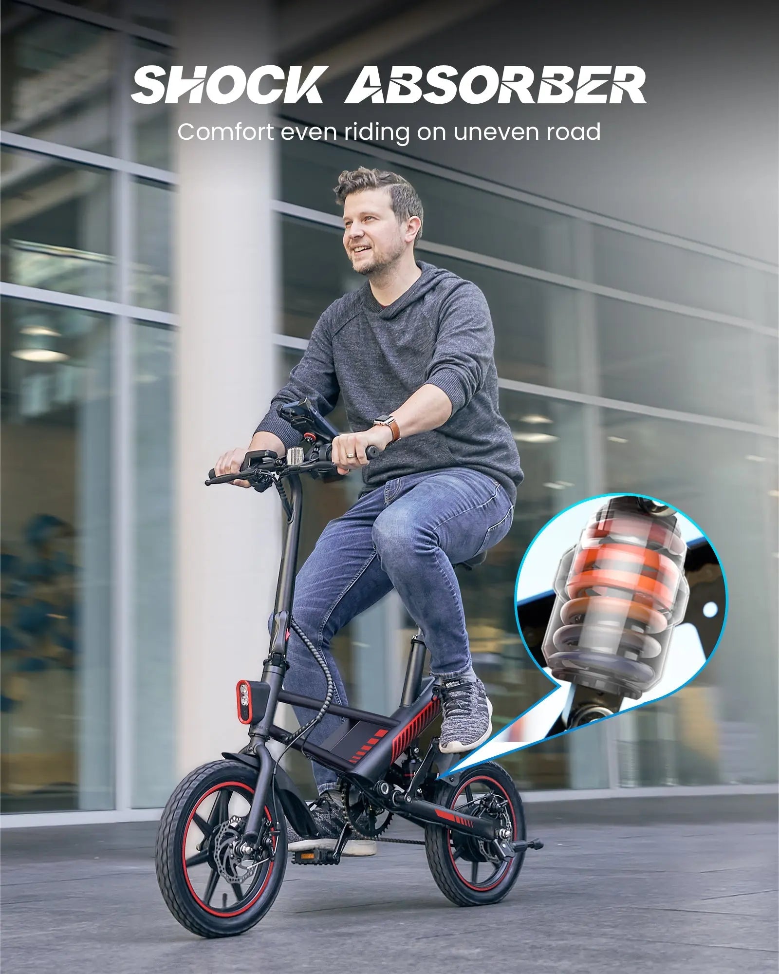 Gyroor C3 electric bike folded compact for storage and transport