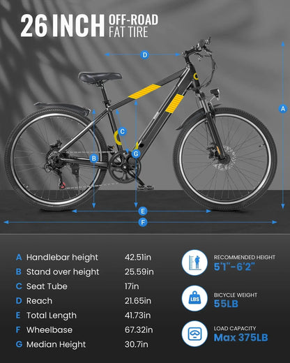 Gyroor EB263 electric bike headlight and handlebar controls