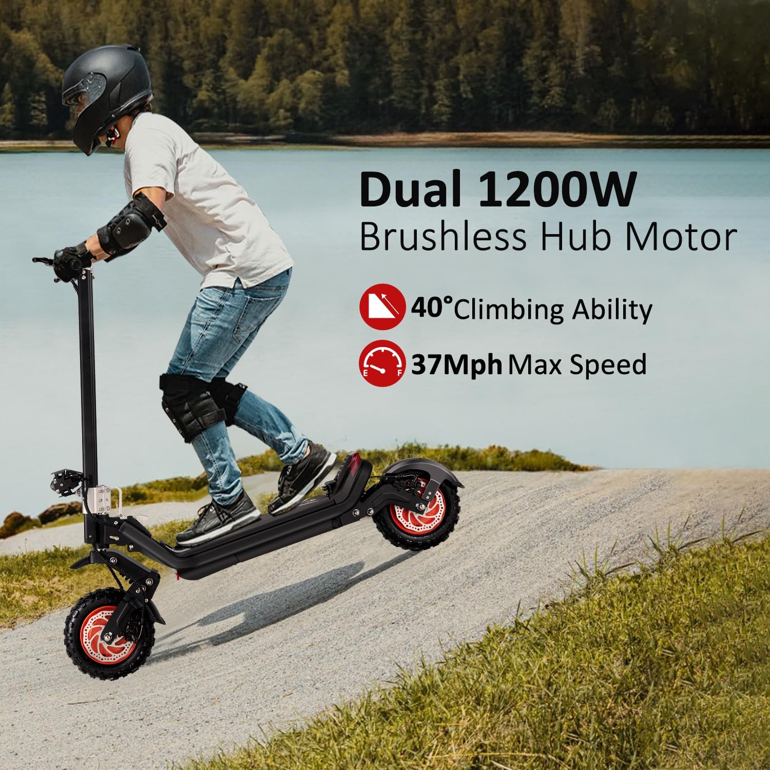 Off Road Electric Scooter with Smart APP,Up to 37Mph