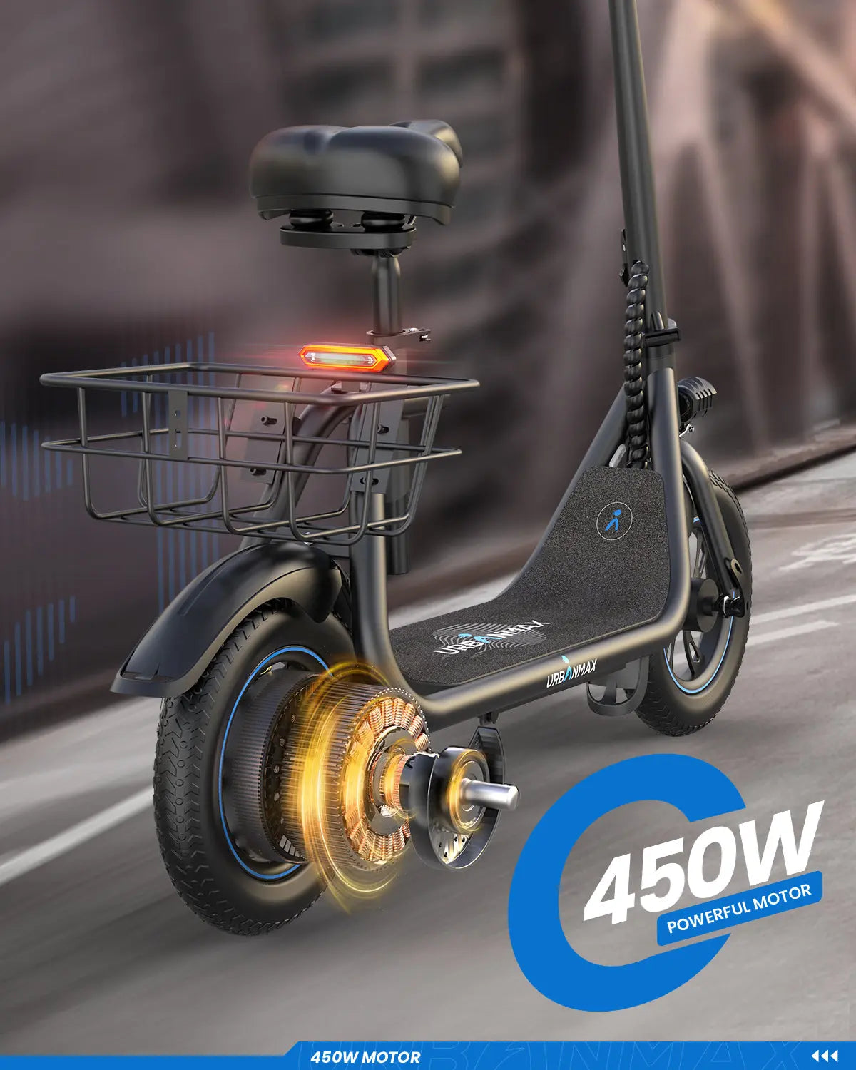 Gyroor C1 electric scooter with 22-mile range and lifetime tire warranty