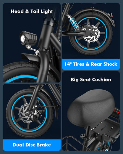 Gyroor C1Plus electric scooter with 14-inch pneumatic tires for a smooth ride