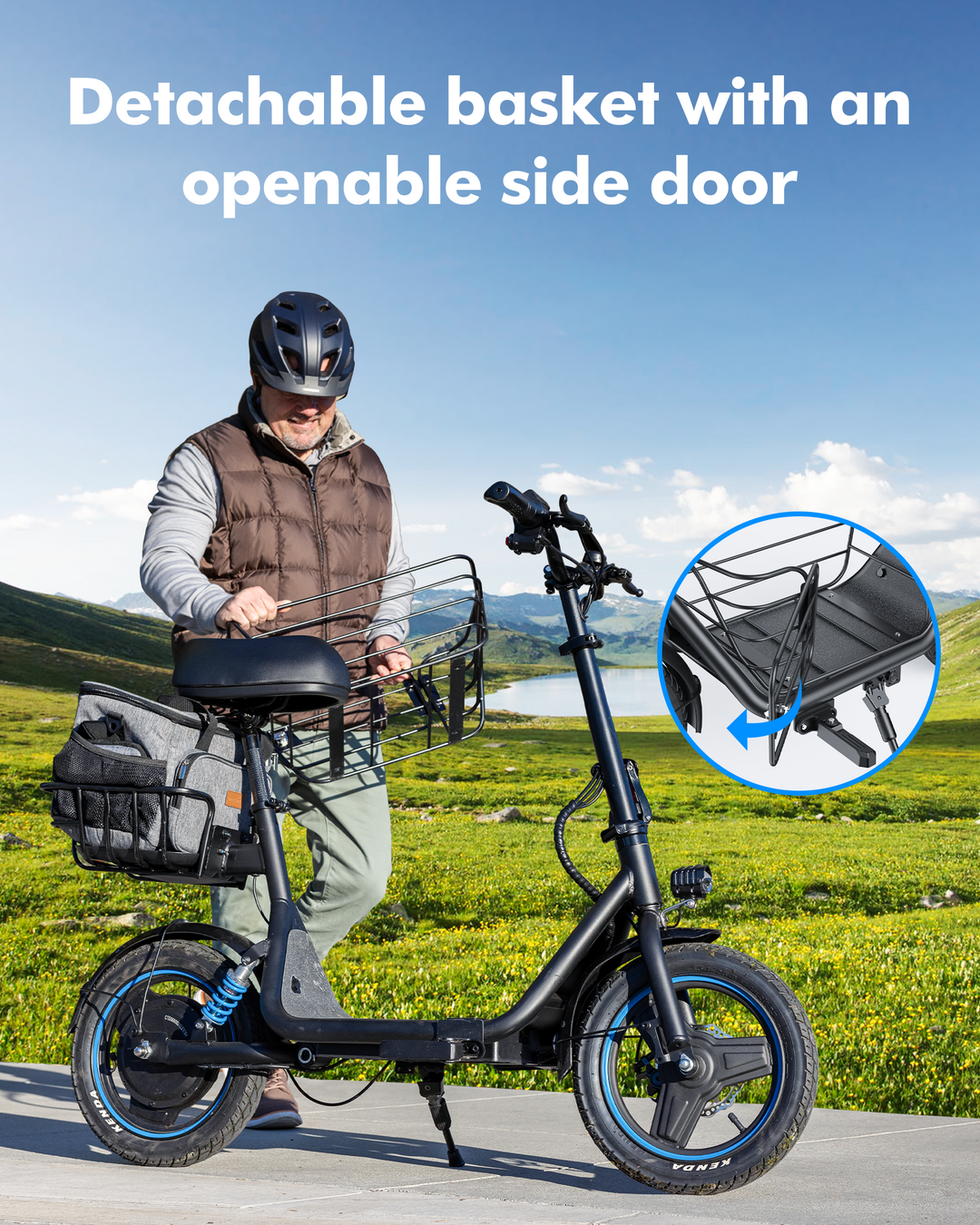 Gyroor C1Plus Electric Scooter 650W With Removeable Two Baskets, Ample Storage for Pets & Cargo-UL2272 New version