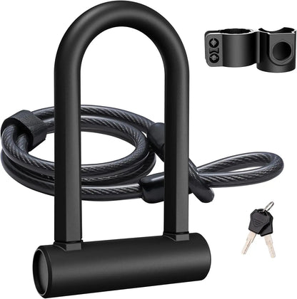 U-lock security cable for electric scooter and e-bike