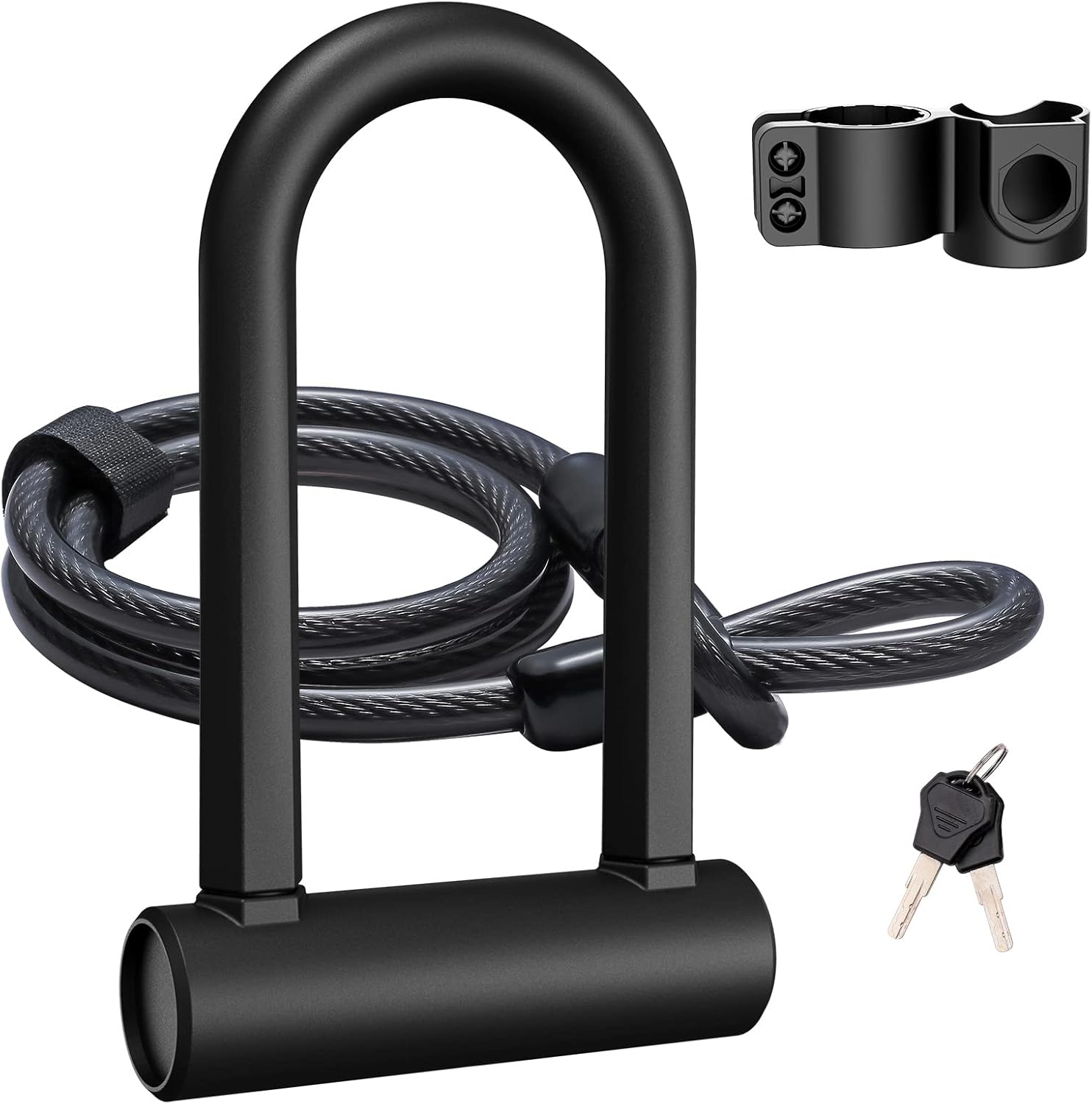 EBike/Escooter U Lock with 16mm Shackle 5.9ft Length Security Cable Keys