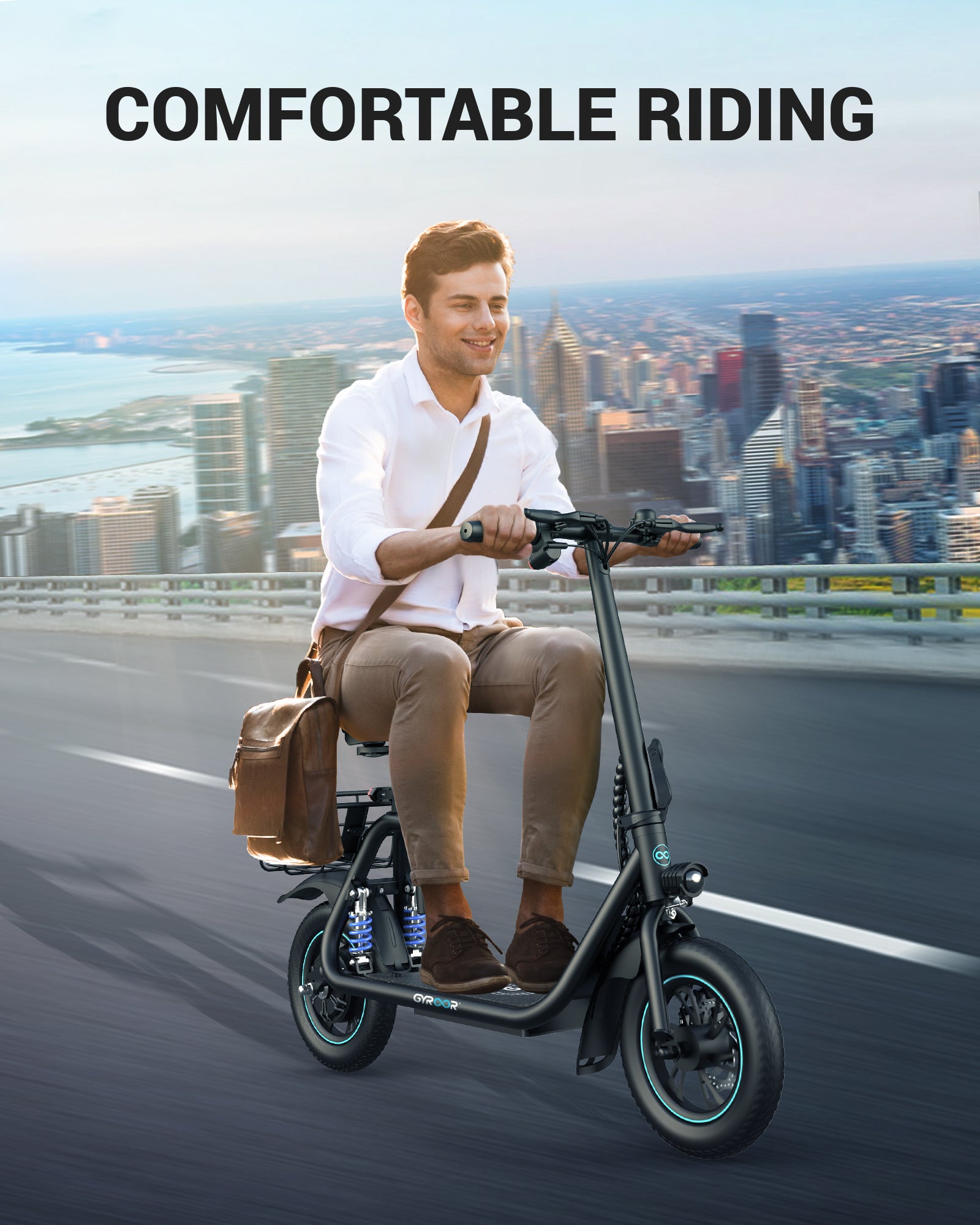 GYROOR C1 Pro Electric Scooter 450W with Seat