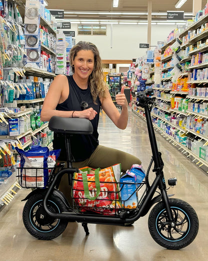 Gyroor C1 Electric Scooter – 450W, Seat & Rear Basket