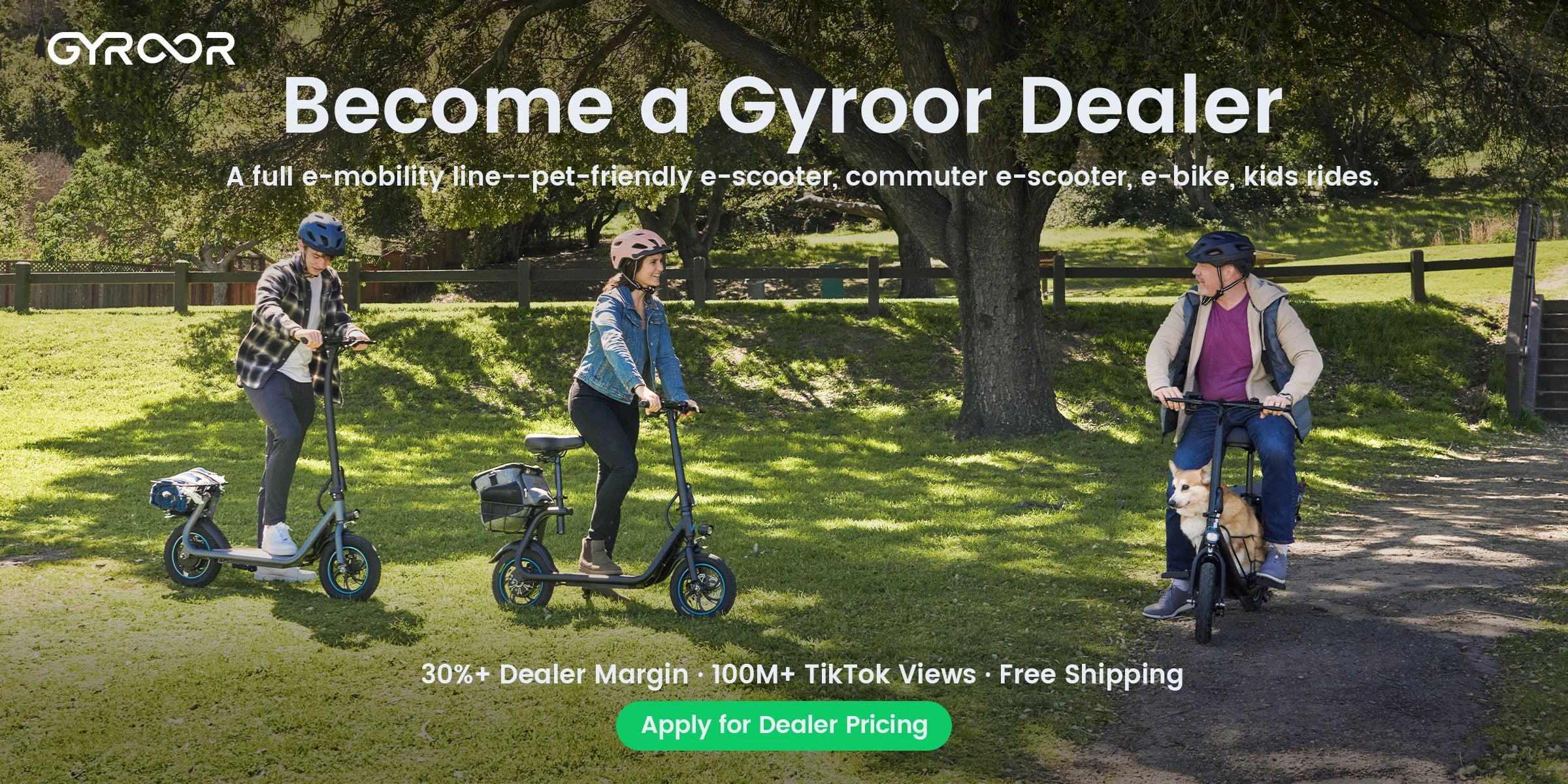 Gyroor dealer program featuring electric scooters and e-mobility products for business partners