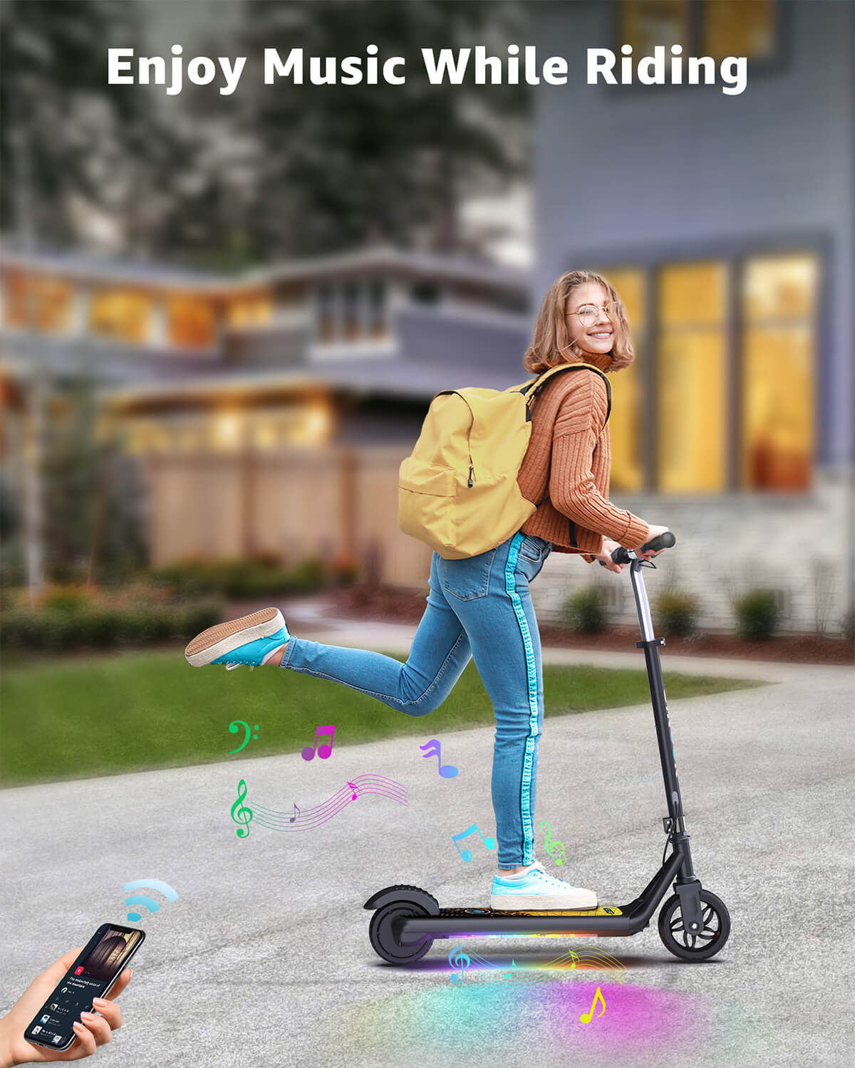 Gyroor H30 Max electric scooter with high end Bluetooth music speaker