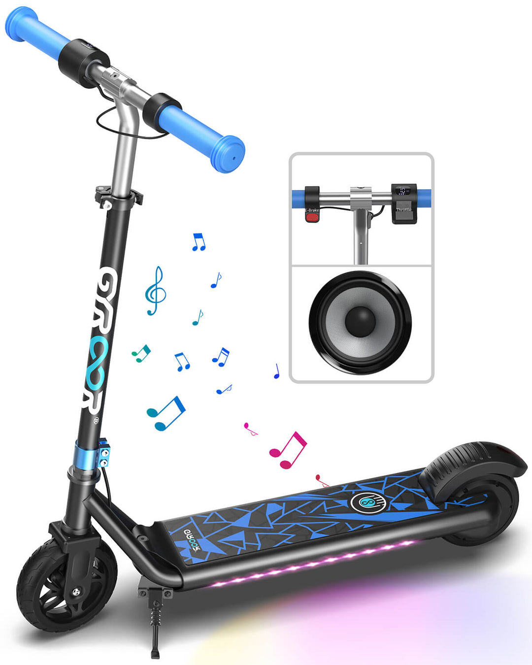 Gyroor H30 Max electric scooter - best electric scooter for kids ages 6-12 blue