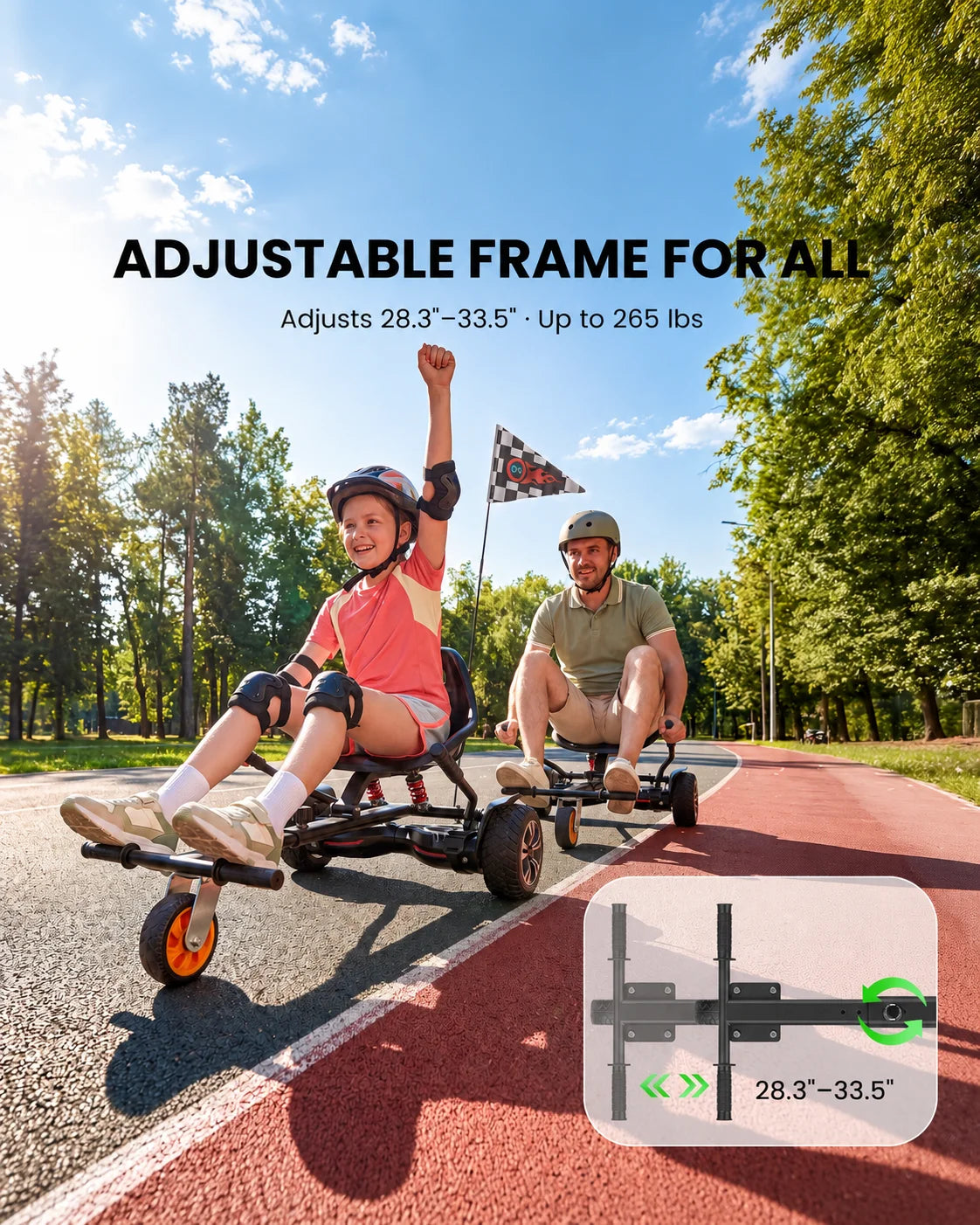 Attacco per go-kart Gyroor K2 Hoverboard con assorbimento degli urti