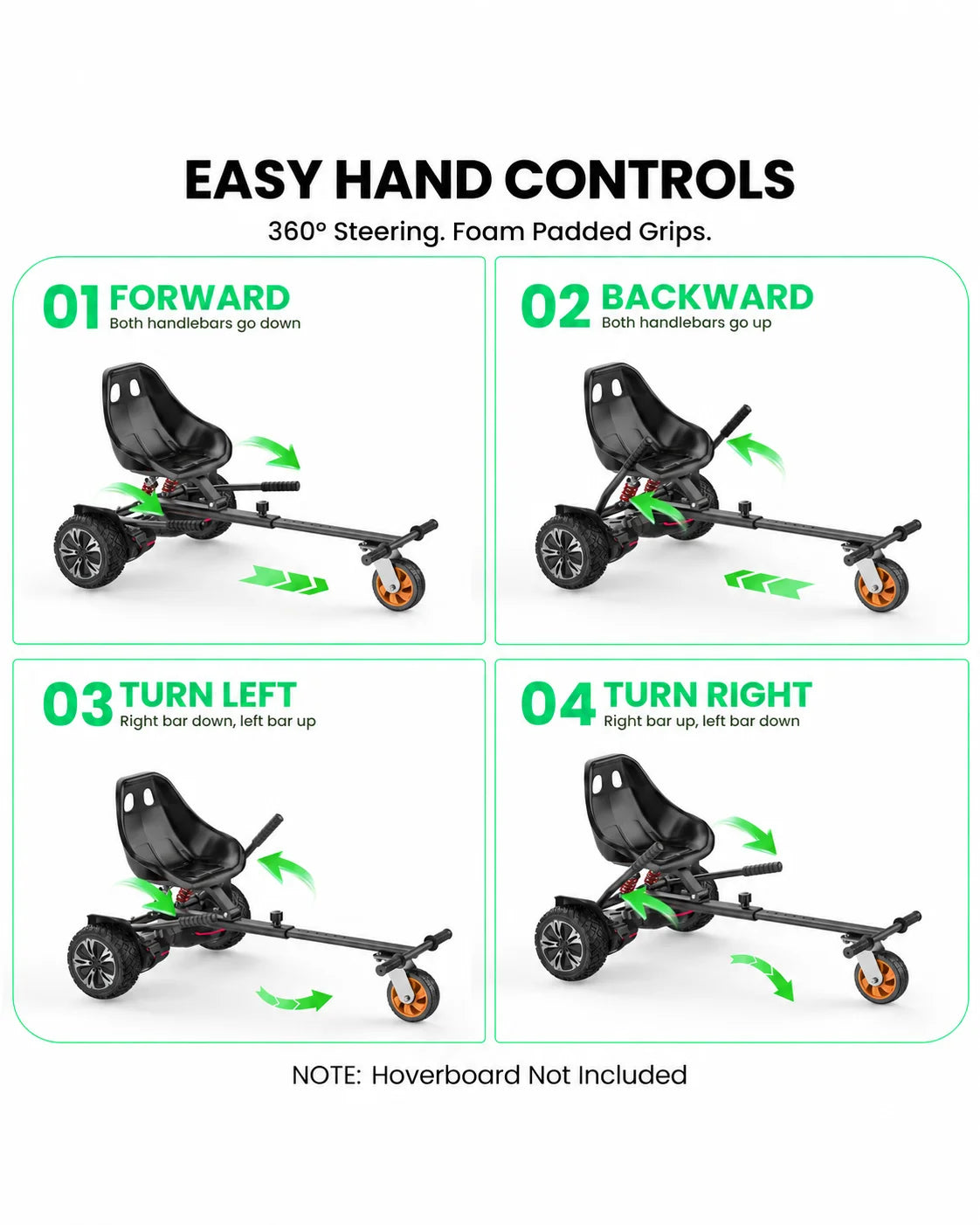 Attacco per go-kart Gyroor K2 Hoverboard con assorbimento degli urti