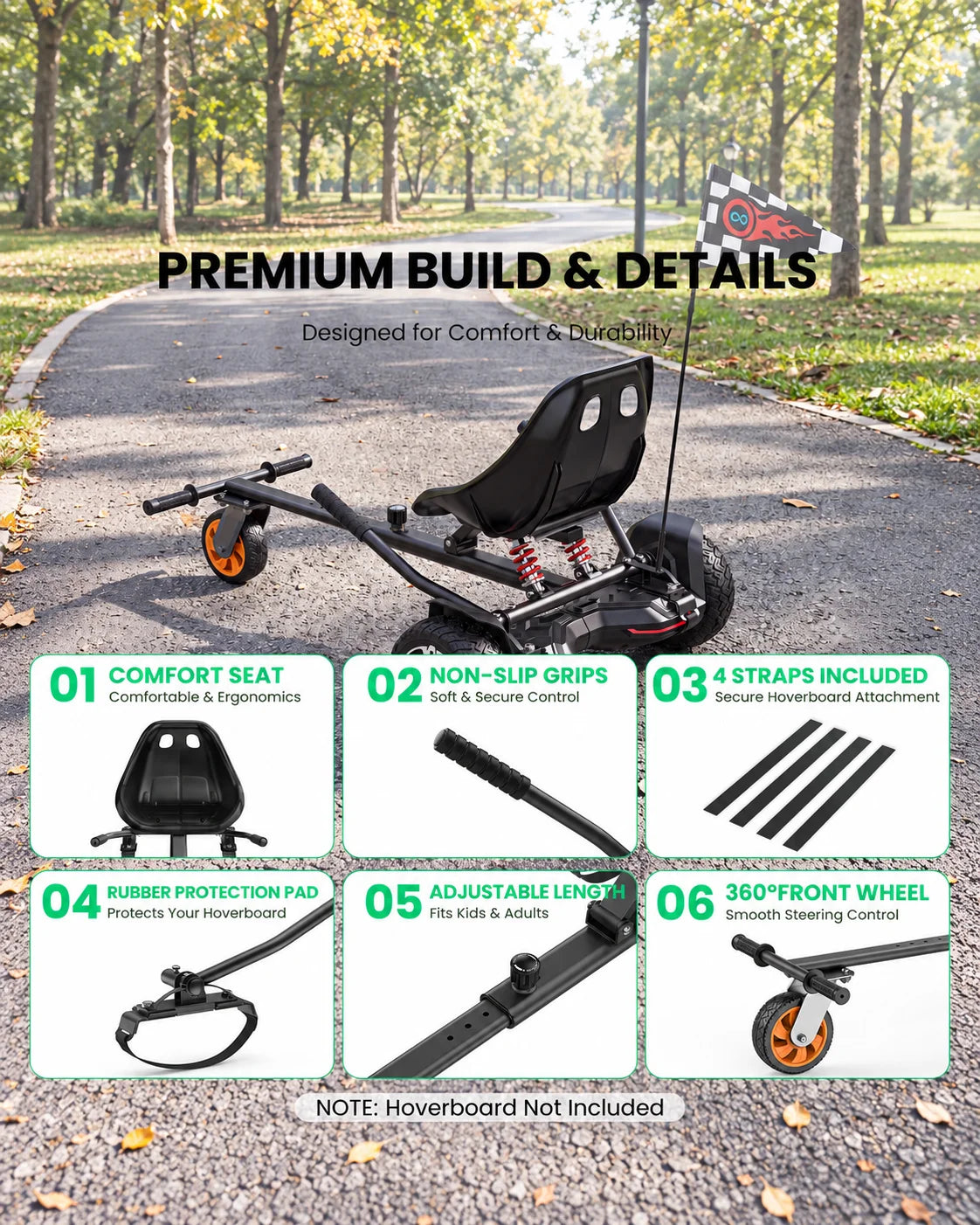 Attacco per go-kart Gyroor K2 Hoverboard con assorbimento degli urti
