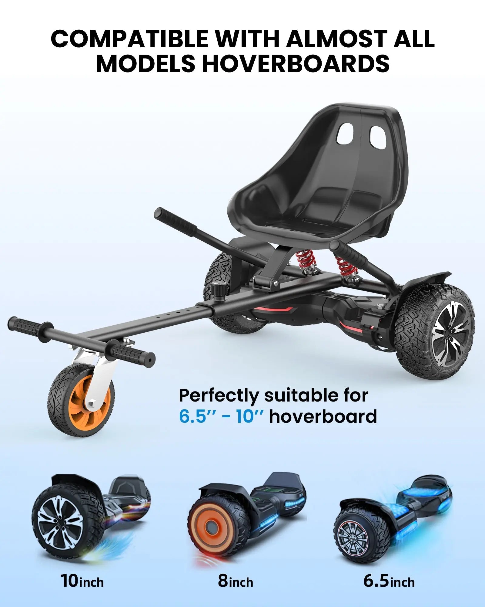 Gyroor K2 go-kart seat attachment fits most 6.5 to 10 inch self-balancing scooters