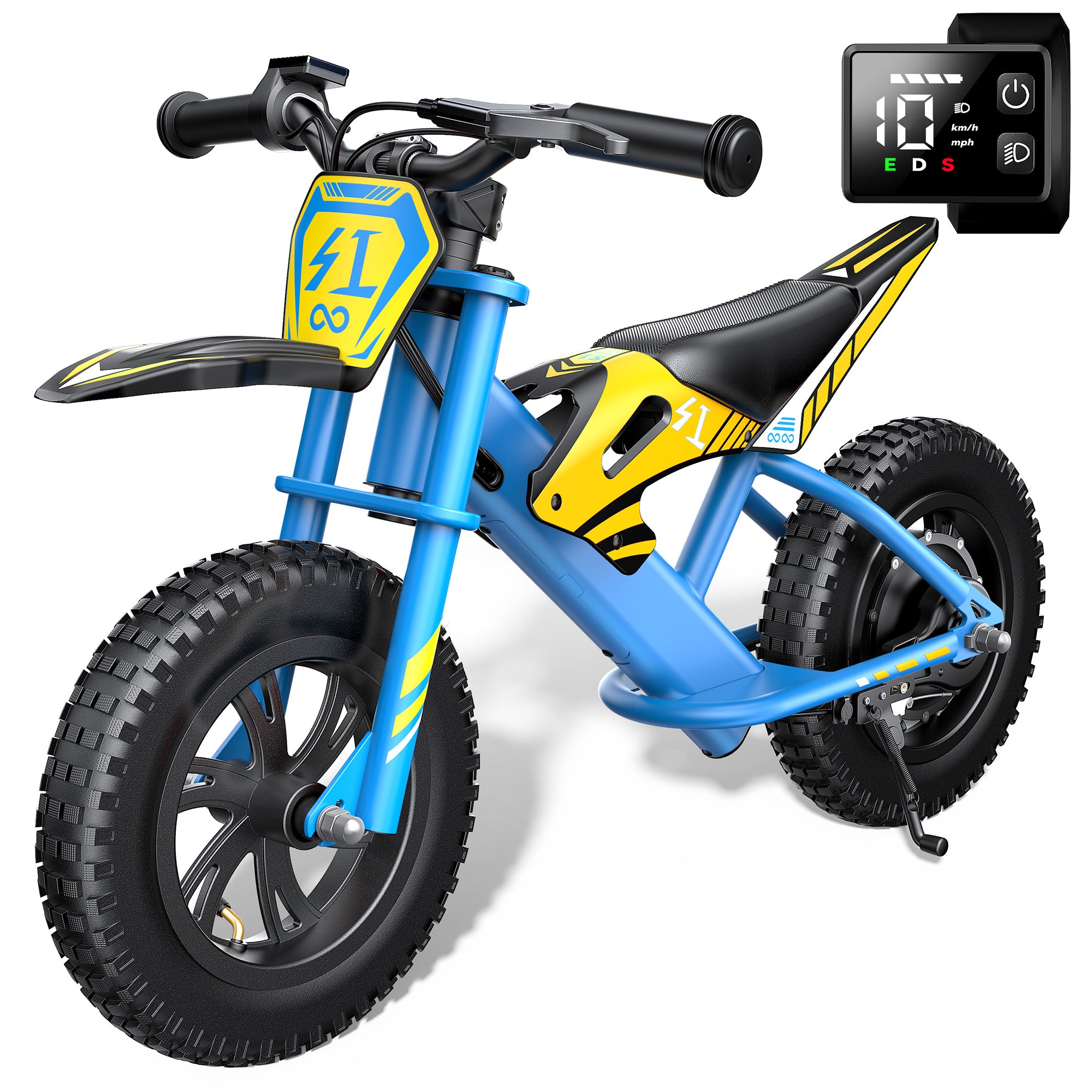 Gyroor Kids Electric Motocross Bike 200W with 7-Color RGB Lights for Kids Ages 6-12