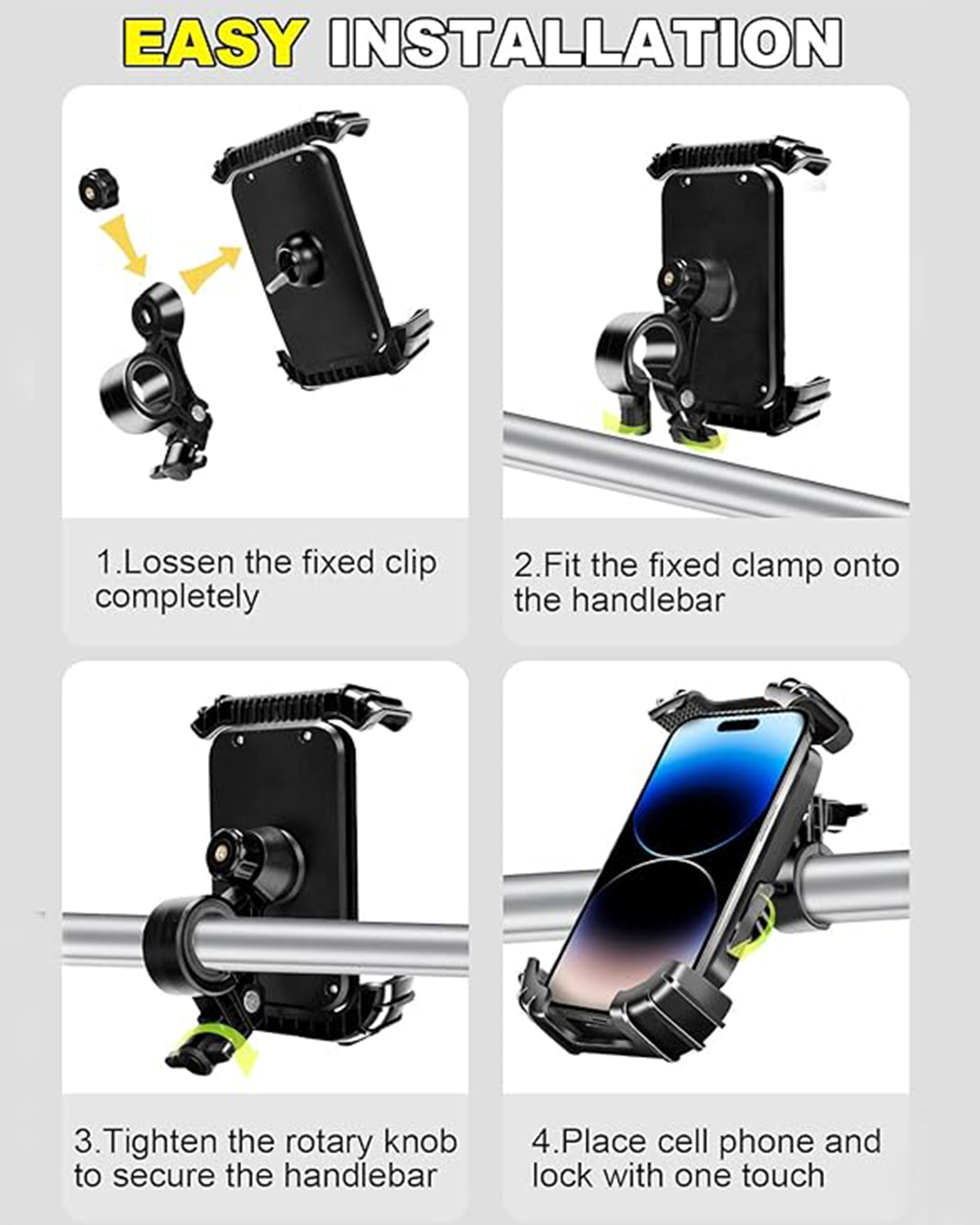 Phone Holder For EBike and EScooter【3S Quick Install】