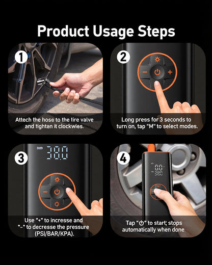 5 in 1 Smart Wireless Pump for Electric Bike & Scooter