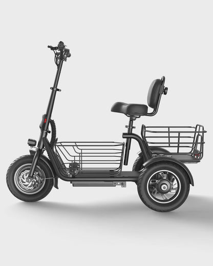 Gyroor C5 Electric Trike with Removable Dual Baskets,1000W(Peak) & 30Miles