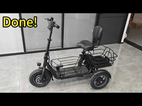Gyroor C5 Electric Trike with Removable Dual Baskets,1000W(Peak) & 30Miles