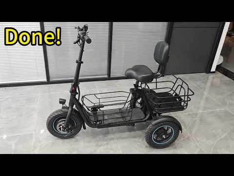 Gyroor C5 Electric Trike with Removable Dual Baskets,1000W(Peak) & 30Miles