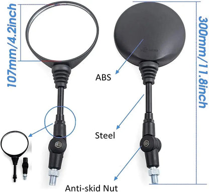 Gyroor Round Folding Mirrors – E-Bike & Scooter Mirrors GYROOR