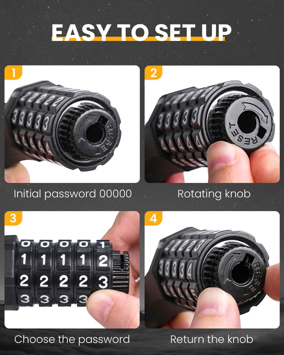 Combination cable bike lock easy to use