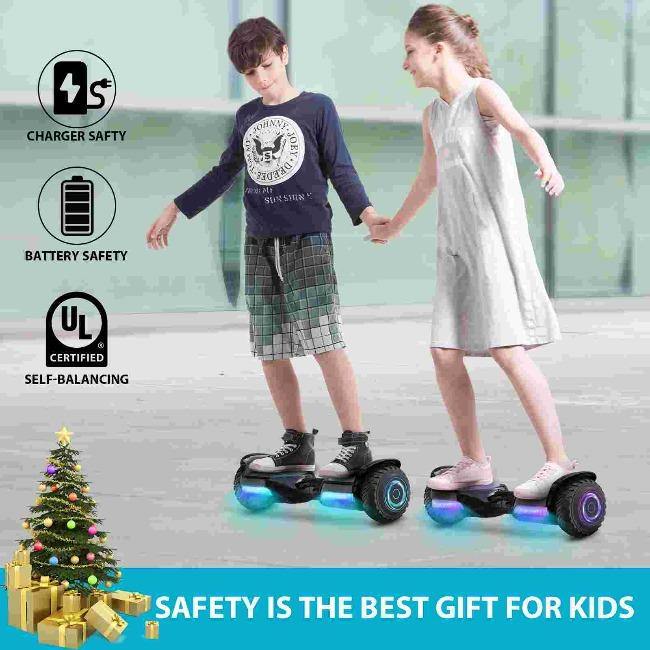 Gyroor Hoverboard Off Road All Terrian 6.5" Two-Wheel G11 Flash LED Light Self Balancing Hoverboards with Bluetooth Music Speaker and UL 2272 Certified for Kids Adults Gift. - GYROOR