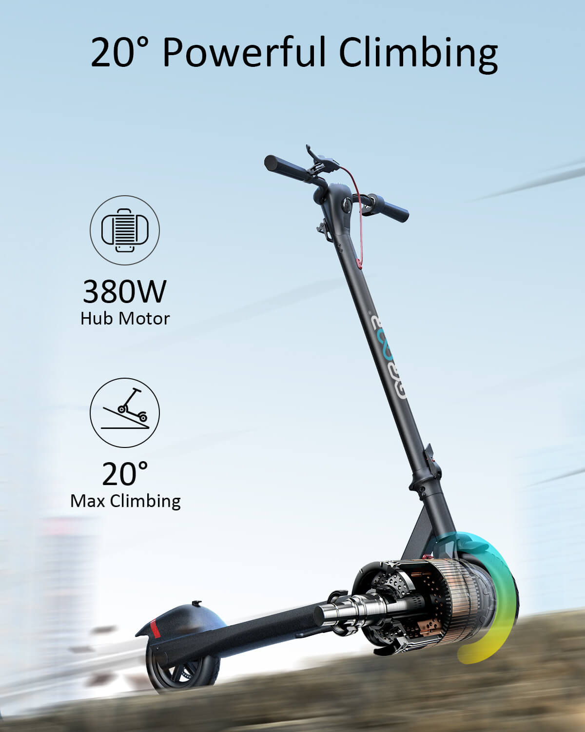 folding electric scooter - electric scooter adults - commuting electric scooter -  Gyroor HR9 scooter