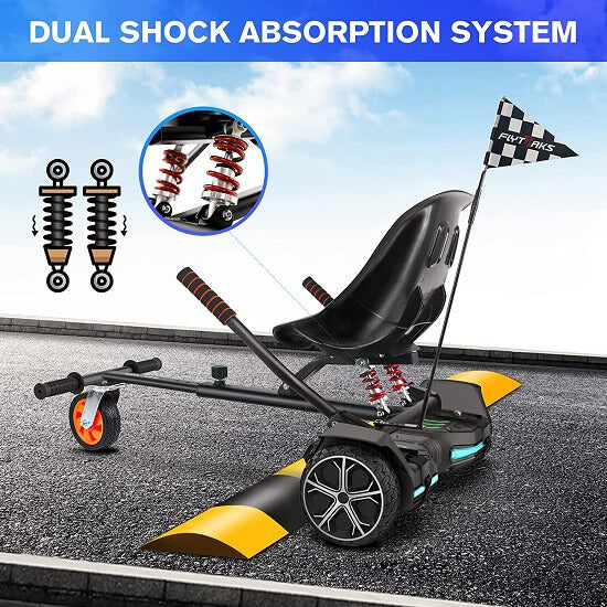 K2 hoverboard go kart seat attachment with 2 shock absorption